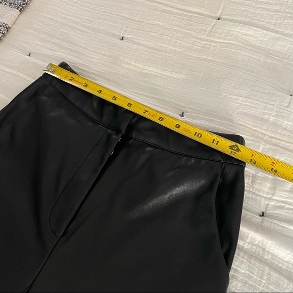 ASOS black faux leather high waisted straight leg pants size US 4 - Picture 11 of 13